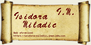 Isidora Miladić vizit kartica